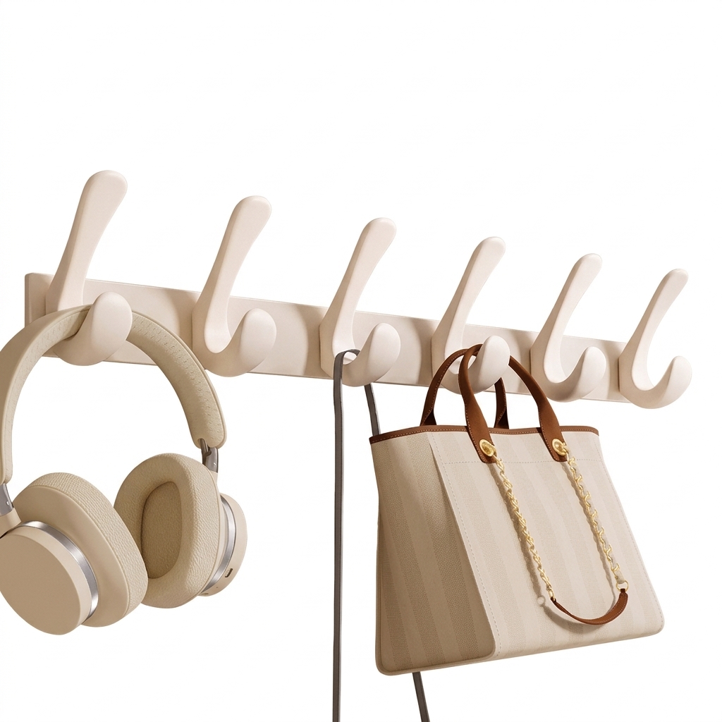 Heavy Duty No Drill Wall Hooks for Kitchen Bedroom, Strong Adhesive for Towel Coat Hanging, Aluminum Alloy Homeowners Door Organizer